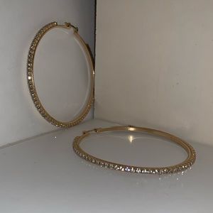 Diamond/Gold Hoop Earrings